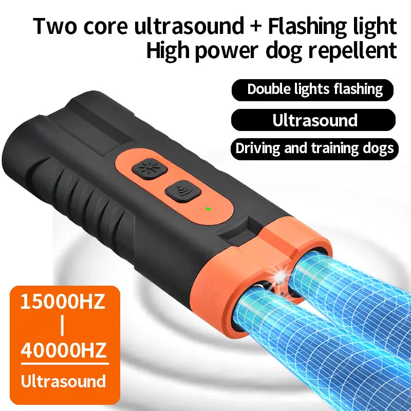 Rechargeable Sonic Dog Bark Deterrent - 25kHz Anti-Bark Device for Indoor/Outdoor Use with 50ft Range and LED Indicator