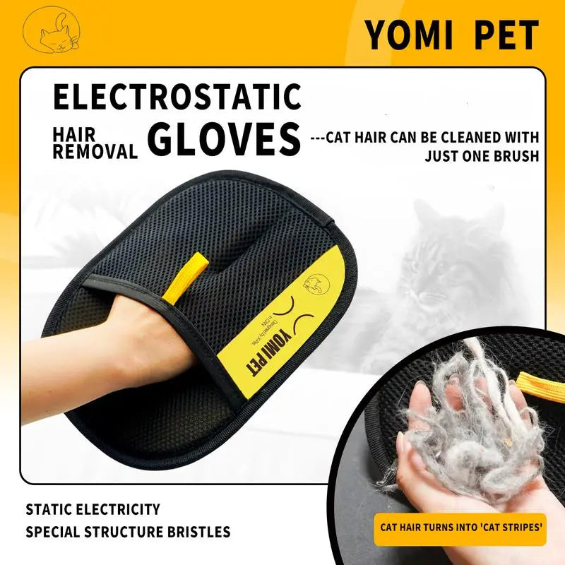 SEAMIND PET Hair Remover Electrostatic Gloves for Dogs & Cats - Pet Hair Remover Mitt, Removes Loose Fur & Shedding Hair, Gentle Massage Brush, Reduces Fur on Furniture & Clothes (1 Pair) #Summervibes #Petlovers