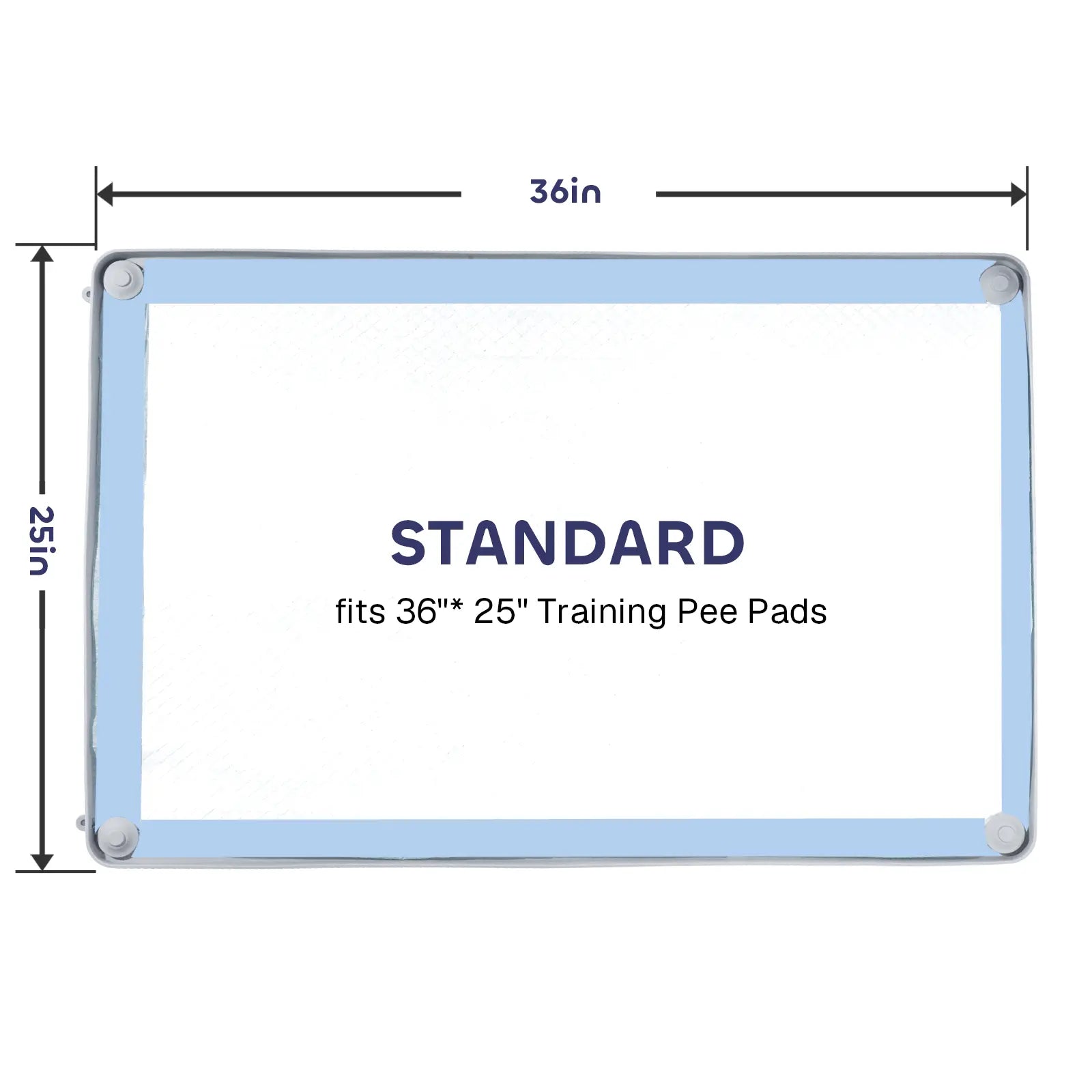 Silicone Pee Pad Holder for Dogs Fits up to 24" X 24" Training Pads Leak-Proof Non-Slip Puppy Pee Pad Holder with Fixed Buttons Portable Easy to Clean