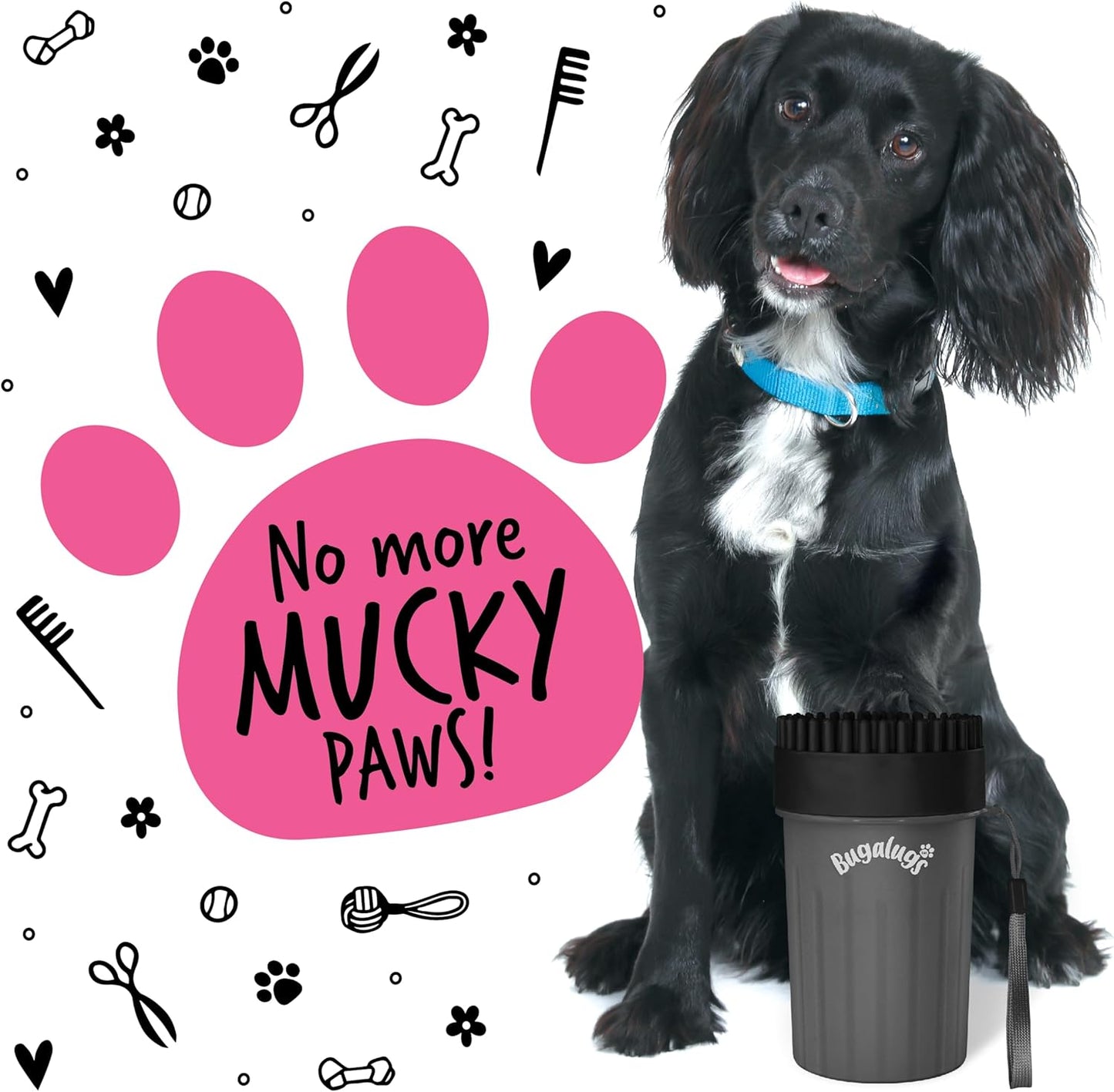 Dog Paw Cleaner Paw Washers for Dogs. a Portable Dog Shower Paw Cleaner for Dogs & Cats. Dog Foot Washer Is an Essential Dog Paw Washer Dog Walking Accessories (Medium (Black)