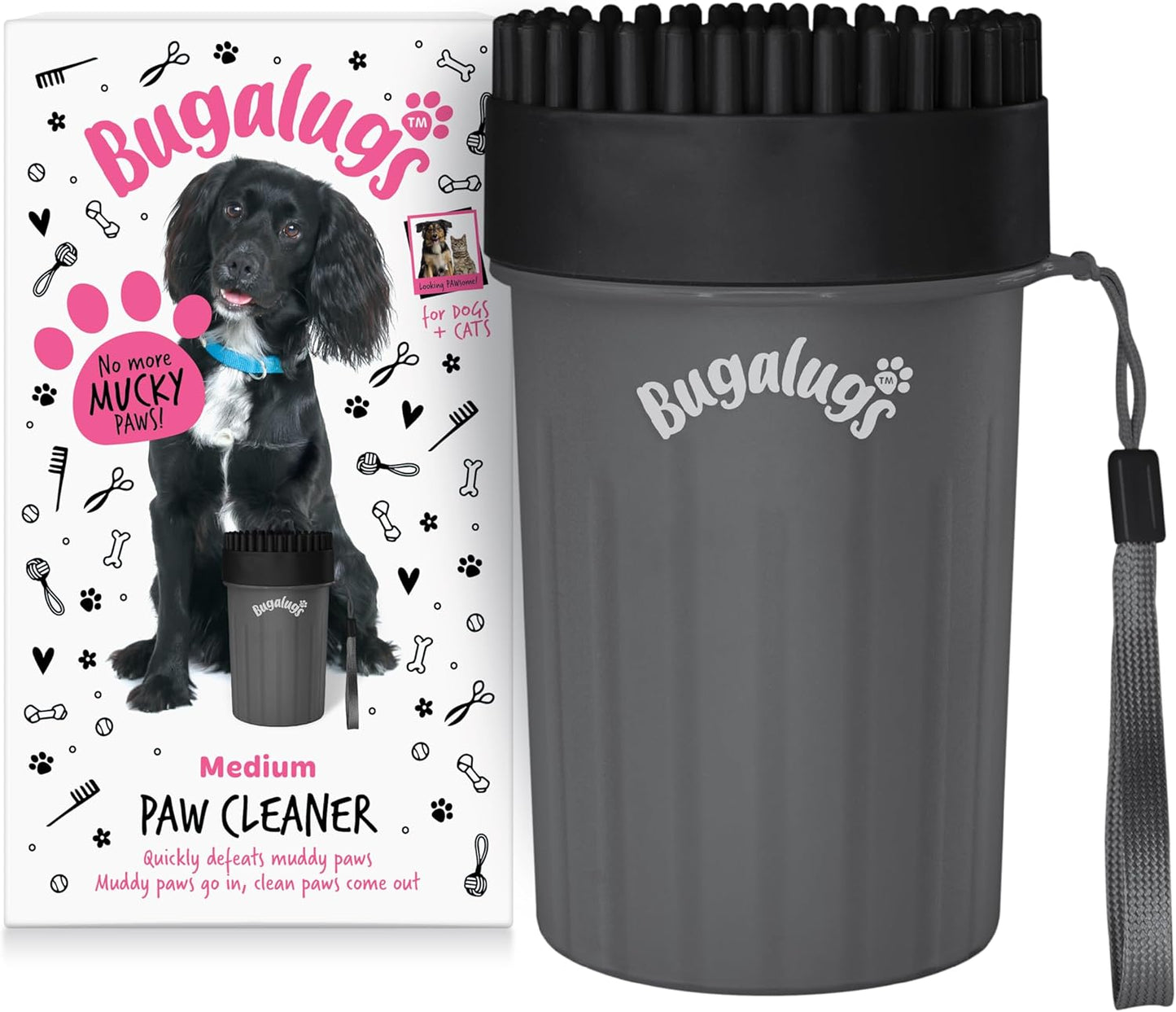 Dog Paw Cleaner Paw Washers for Dogs. a Portable Dog Shower Paw Cleaner for Dogs & Cats. Dog Foot Washer Is an Essential Dog Paw Washer Dog Walking Accessories (Medium (Black)