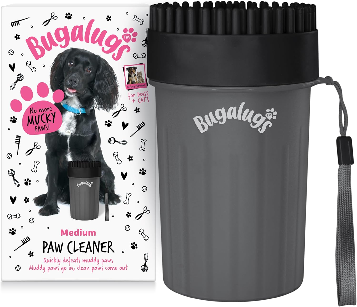 Dog Paw Cleaner Paw Washers for Dogs. a Portable Dog Shower Paw Cleaner for Dogs & Cats. Dog Foot Washer Is an Essential Dog Paw Washer Dog Walking Accessories (Medium (Black)