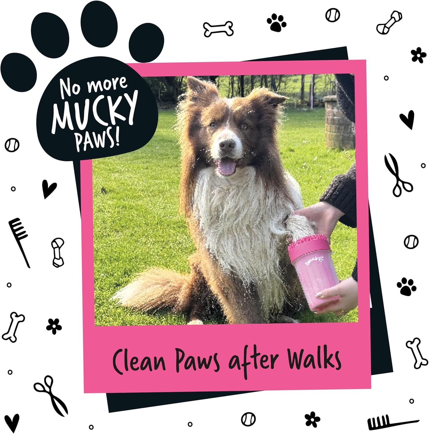 Dog Paw Cleaner Paw Washers for Dogs. a Portable Dog Shower Paw Cleaner for Dogs & Cats. Dog Foot Washer Is an Essential Dog Paw Washer Dog Walking Accessories (Medium (Black)