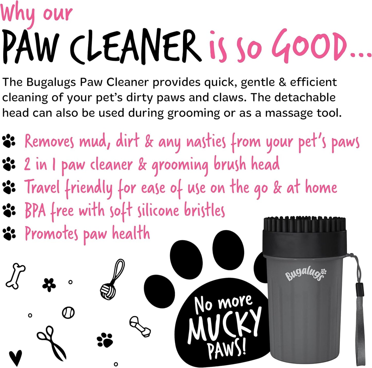 Dog Paw Cleaner Paw Washers for Dogs. a Portable Dog Shower Paw Cleaner for Dogs & Cats. Dog Foot Washer Is an Essential Dog Paw Washer Dog Walking Accessories (Medium (Black)