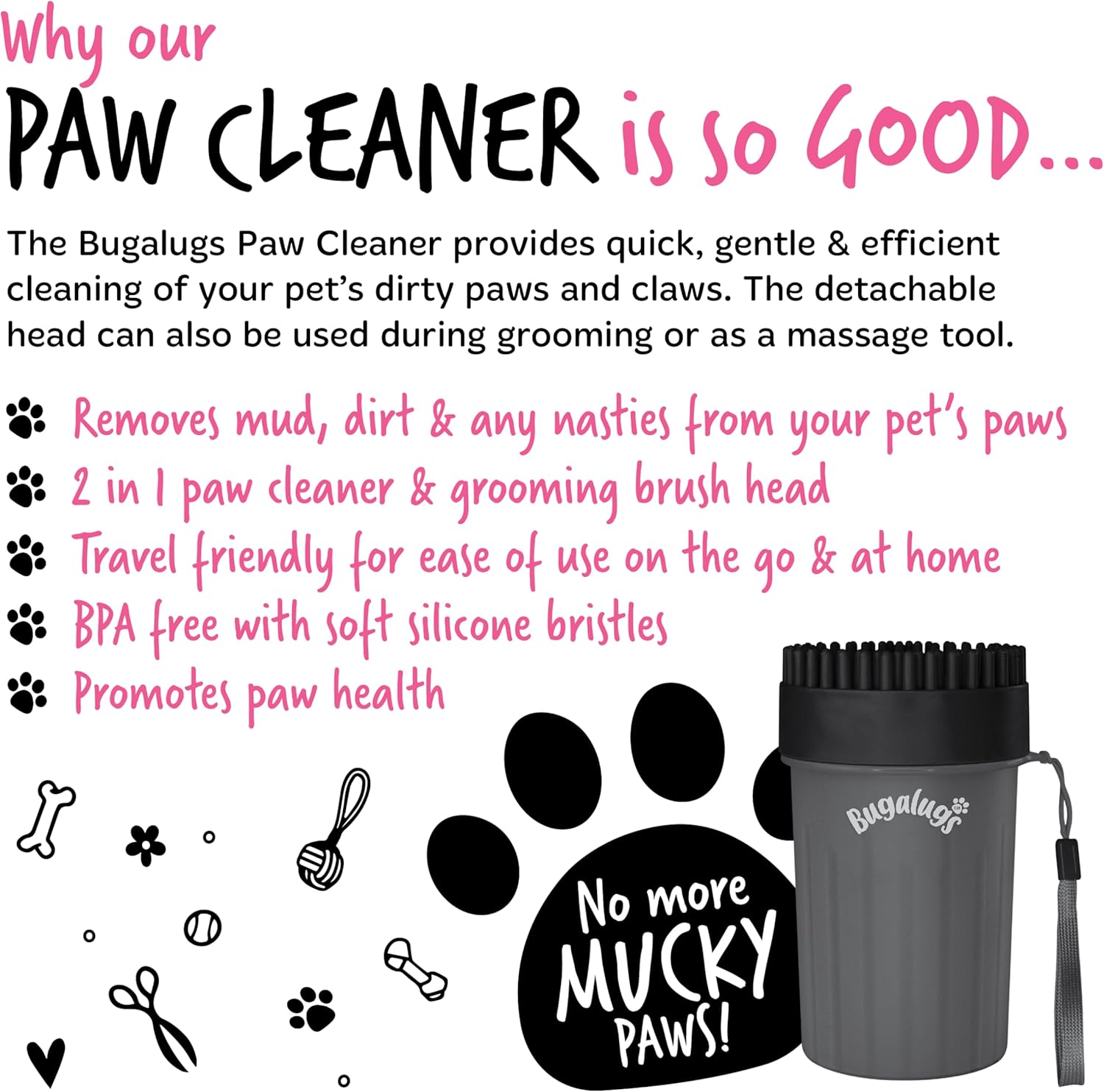Dog Paw Cleaner Paw Washers for Dogs. a Portable Dog Shower Paw Cleaner for Dogs & Cats. Dog Foot Washer Is an Essential Dog Paw Washer Dog Walking Accessories (Medium (Black)