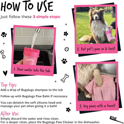 Dog Paw Cleaner Paw Washers for Dogs. a Portable Dog Shower Paw Cleaner for Dogs & Cats. Dog Foot Washer Is an Essential Dog Paw Washer Dog Walking Accessories (Medium (Black)