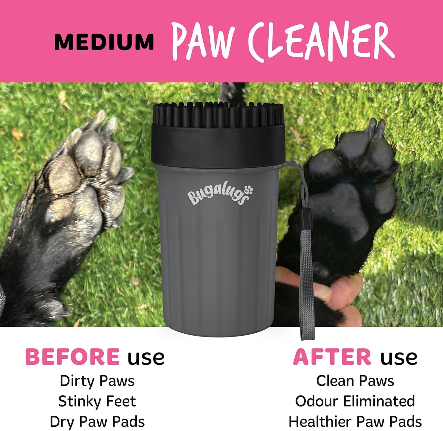 Dog Paw Cleaner Paw Washers for Dogs. a Portable Dog Shower Paw Cleaner for Dogs & Cats. Dog Foot Washer Is an Essential Dog Paw Washer Dog Walking Accessories (Medium (Black)