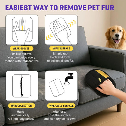 SEAMIND PET Hair Remover Electrostatic Gloves for Dogs & Cats - Pet Hair Remover Mitt, Removes Loose Fur & Shedding Hair, Gentle Massage Brush, Reduces Fur on Furniture & Clothes (1 Pair) #Summervibes #Petlovers