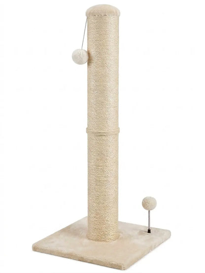 Pawrino Premium Tall Cat Scratching Post – Durable Sisal Scratching Solution for Indoor Cats with Stable Base, Complete Sisal Coverage, and Replaceable Toy Wand