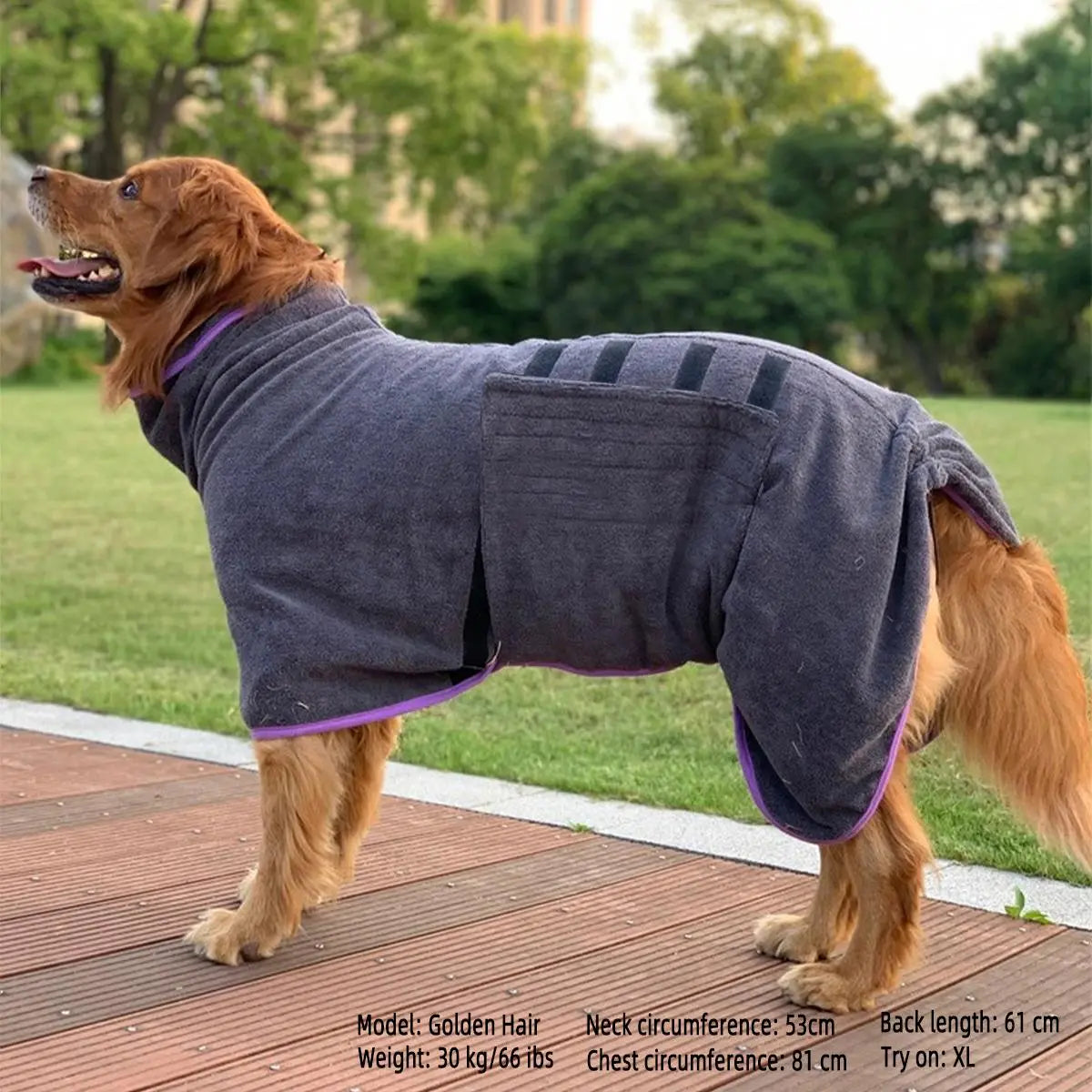 Quick-Drying Pet Bath Robe with Hook & Loop Fastener - Soft and Comfortable Grooming Towel for Dogs and Cats - Ideal Valentine's Day Gift